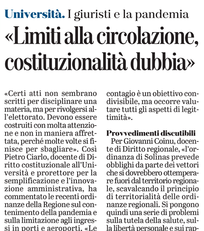 L'articolo su L'Unione Sarda del 26 marzo 2021 a pagina 7