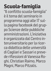 La notizia su L'Unione Sarda del 9 aprile 2021 a pagina 21