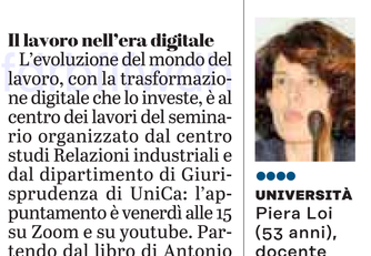La notizia su L'Unione Sarda del 11 aprile 2021 a pagina 21