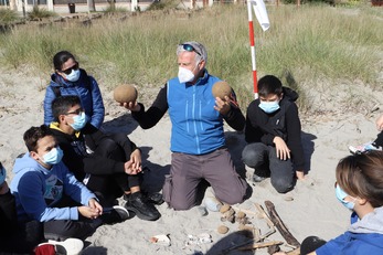 Un'altra immagine delle attivit&agrave; sulla spiaggia del Poetto