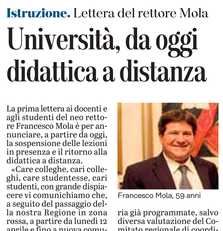 La notizia su L'Unione Sarda del 12 aprile 2021 a pagina 16