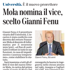 L'articolo su L'Unione Sarda del 13 aprile 2021 a pagina 22