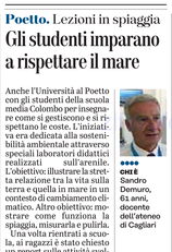 La notizia su L'Unione Sarda del 13 aprile 2021 a pagina 21