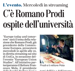 La notizia su L'Unione Sarda del 19 aprile 2021 a pagina 16