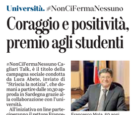 Leggi l'articolo su L'Unione Sarda del 21 aprile 2021 a pagina 21