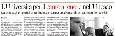 L'articolo su La Nuova Sardegna del 25 maggio 2021 a pagina 49