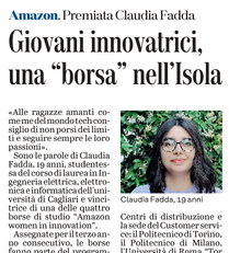 La notizia su L'Unione Sarda del 13 giugno 2021 a pagina 27