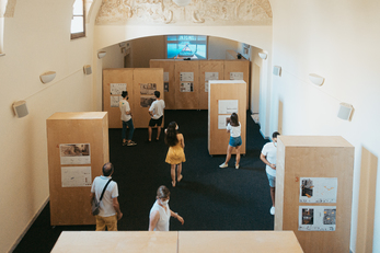 Lo spazio espositivo dell'Aula Scherma