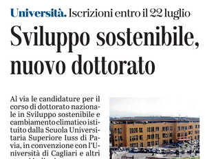 La notizia su L'Unione Sarda del 12 luglio 2021 a pagina 22