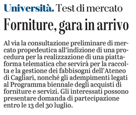 La notizia su L'Unione Sarda del 29 luglio 2021 a pagina 13