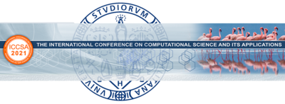 Banner di ICCSA 2021 sul logo dell'Universit&agrave; di Cagliari