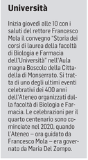 La notizia su L'Unione Sarda dell'11 ottobre 2021 a pagina 41