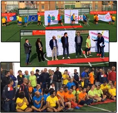 Cagliari. Un collage del brindisi dell'ateneo al Cus