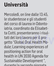 La notizia su L'Unione Sarda del 1 novembre 2021 a pagina 16