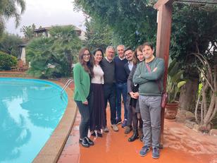 Da destra, Alessandro Fanti, Silvia del Rio, Carlo Usai (Startupper Junion spin-off UniCa), Roberto Ricciu, Augusto Coppola, Stefania Tidu e Maria Grazia Ficarra