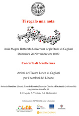 CONCERTO PRO LIBANO. Vedi il link a fondo pagina per scaricare la locandina in formato .pdf