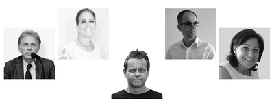Da sinistra: Giorgio Massacci, Caterina Giannattasio, Franco Pinna, Giovanni Battista Cocco, Donatella Rita Fiorino