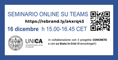 Iniziativa in collaborazione con il progetto ''Concrete'' e con Lo Stato in Crisi (Franco Angeli). Clicca sul QR per il collegamento
