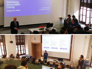 Unica.it, 19/12/2019. Nell&rsquo;immagine due momenti della prima presentazione del corso a Cagliari: in alto il professor Gianni Fenu, attuale prorettore vicario e allora delegato Ict dell&rsquo;ateneo, in basso l&rsquo;intervento di Anastasia Buda per Samsung Italia