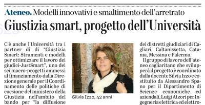 L'articolo su L'Unione Sarda del 21 gennaio 2022 a pagina 17