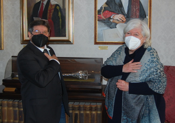 Francesco Mola e Maria Del Zompo nel giorno del passaggio di consegne