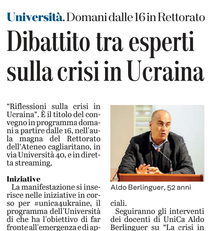 La notizia su L'Unione Sarda del 17 marzo 2022 a pagina 21