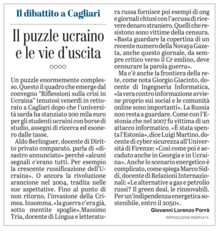 L'articolo di Giovanni Lorenzo Porr&agrave; sul seminario, su "L'Unione Sarda" del 21 marzo 2022
