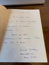 Il messaggio di Lord Llewellyn sul libro degli ospiti dell'Ateneo