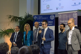 Cagliari. Da sinistra, Simone Cugia e Francesca Murru (Regione Sardegna), Gianni Fenu, Davide Maiorca,  Livio Pompianu e Giorgio Giacinto