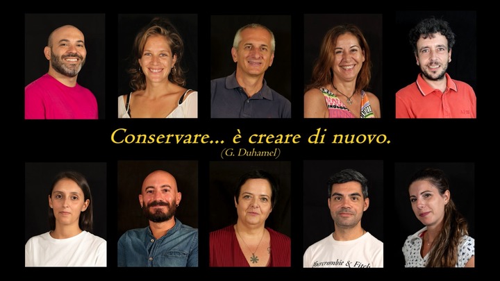 Il personale di BG-SAR: dall'alto Marco Sarigu, Alba Cuena, Gianluigi Bacchetta, Lina Podda, Mauro Fois. In basso, Ludovica Dess&igrave;, Marco Porceddu, Francesca Meloni, Andrea Lallai, Maria Enrica Boi