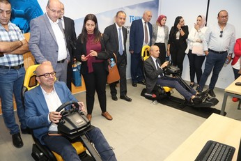 Beirut. Ai simulatori Nicola Nieddu e Gianfranco Fancello durante l'evento del 19 ottobre scorso