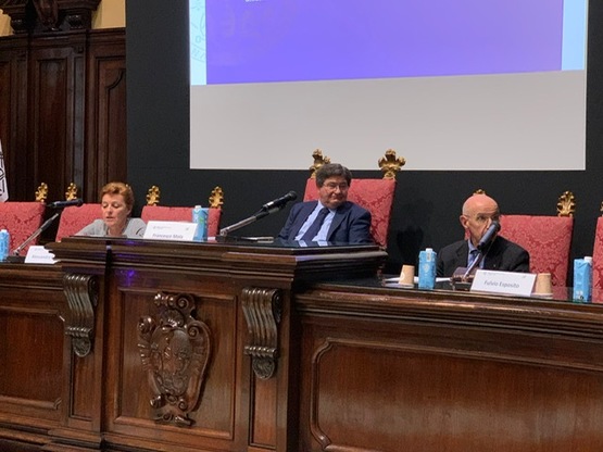Cagliari. Una fase del seminario. Da sinistra, Alessandra Carucci, Francesco Mola e Fulvio Esposito