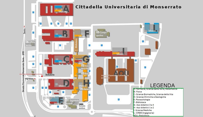 Pianta del laboratorio didattico di Ateneo multimediale sperimentale e di simulazione di chimica