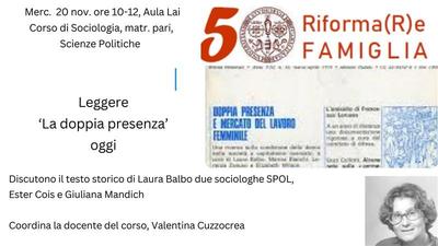 Leggere "La doppia presenza oggi"