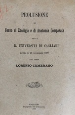 Prolusione al corso di zoologia e di anatomia comparata