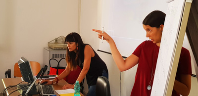 Da sinistra, Isabella Soi (Universit&agrave; di Cagliari) e Teresa Poeta (Universit&agrave; di Edimburgo)