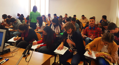 Svolgimento del test finale nell'aula sede del corso