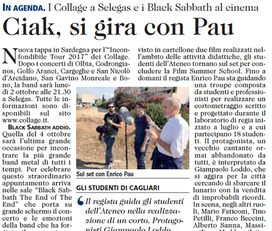 Notizia sull'Unione Sarda del 27 settembre 2017