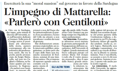 L'UNIONE SARDA del 3 ottobre 2017