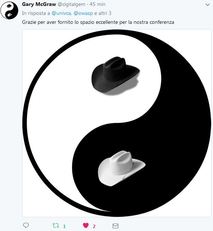 I ringraziamenti di Gary McGraw a UniCa in un suo tweet