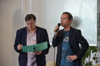 Il prof. Cannas e Bepi Vigna