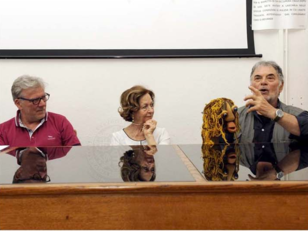 Il prof. Storari con Rosella Onnis (Unicef) e Mauro Sarzi in una recente iniziativa del progetto