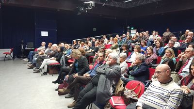 Il Rettore prima del suo intervento nella Sala Giorgio Pisano