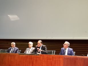 Intervento del Ministro tunisino Slim Khalbous, al suo fianco l&rsquo;Ambasciatore italiano Raimondo De Cardona