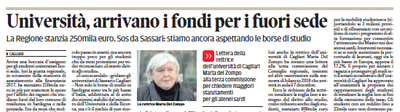 LA NUOVA SARDEGNA del 29 novembre 2017