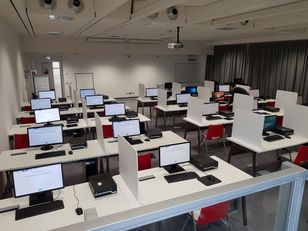 Una delle aule di informatica dell'ateneo utilizzate per i test