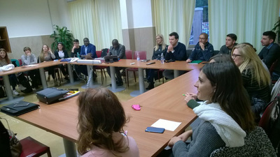 Cagliari, 30 novembre 2017 - Dibattito tra i professori senegalesi e gli studenti cagliaritani della facolt&agrave; di Economia
