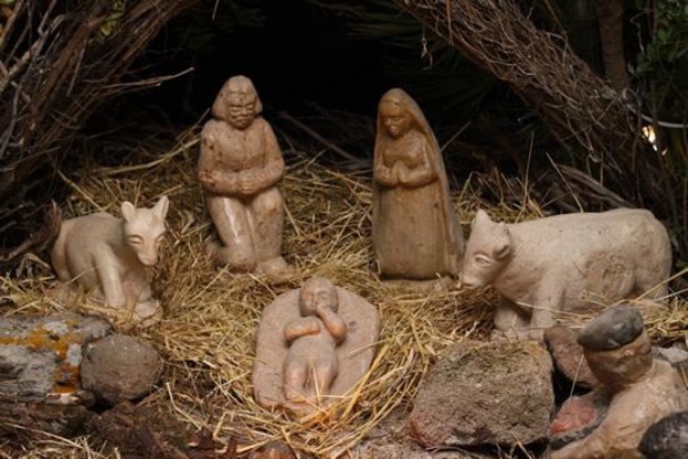 Una suggestiva immagine del presepe realizzato dal maestro Gianni Salidu