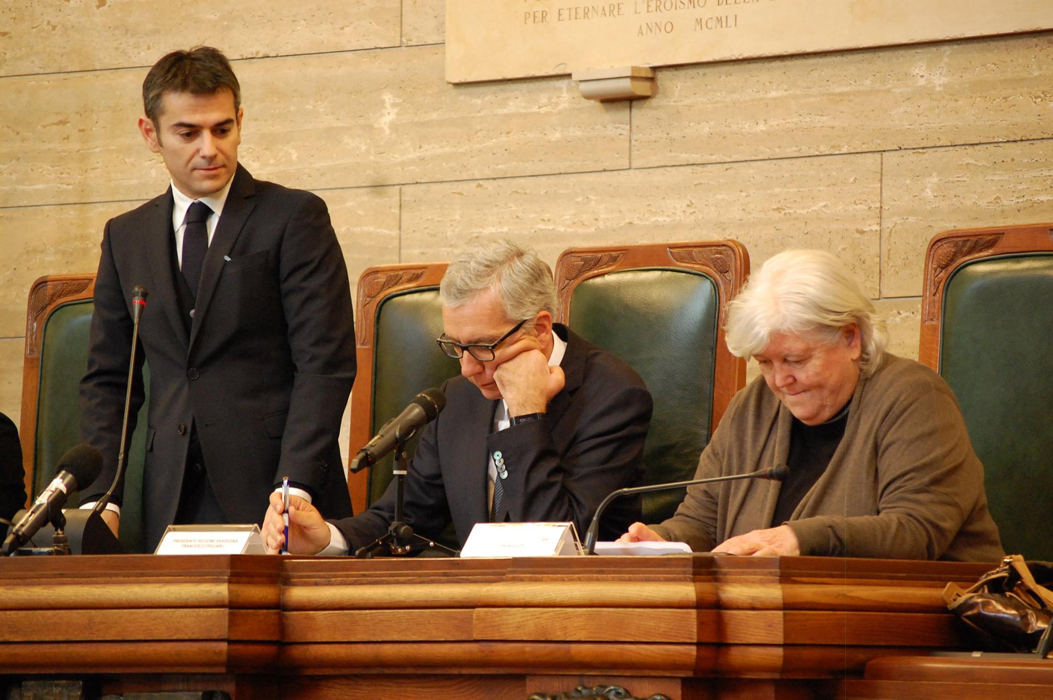 Il Sindaco Zedda, il Presidente Pigliaru e il Rettore