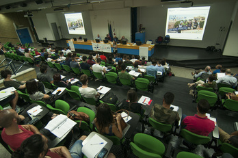 Cittadella universitaria di Monserrato. Uno scorcio dell'aula magna intitolata ad Alberto Boscolo, gi&agrave; rettore (1970/74),  storico e medievista dell'ateneo di Cagliari, scomparso nel 1987.
